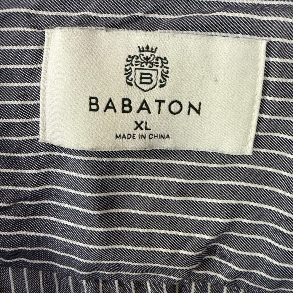 Babaton Aritzia striped button-down shirt blue white pinstripe pattern. Size XL - Picture 2 of 12